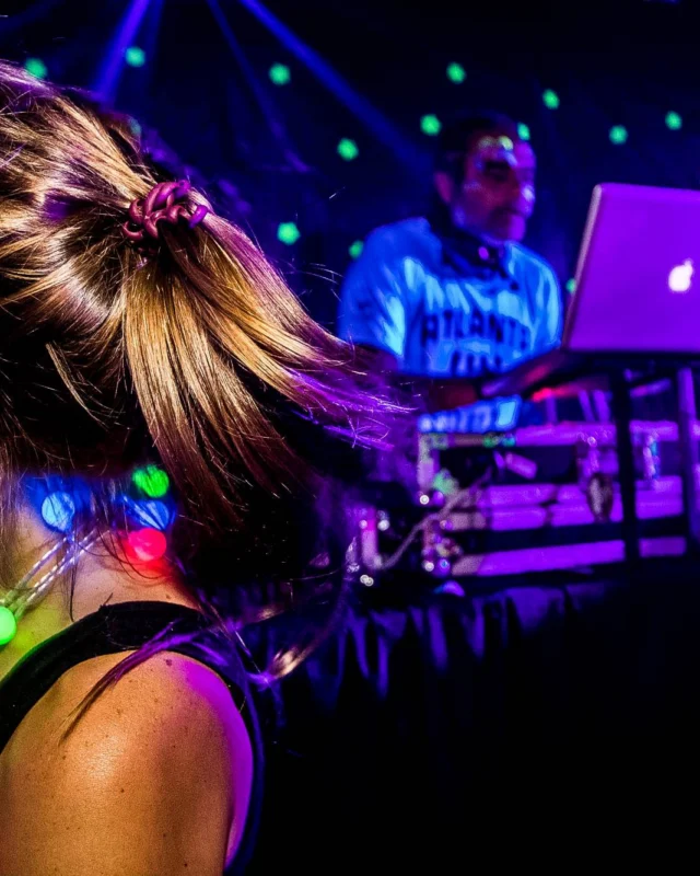 Nonsense GLOW Dance Party - July 2019 at The Basement. DJs: MP3PO & Skalaka. Facepainting by Brooke Creates. Photo by Oh Snap Kid.