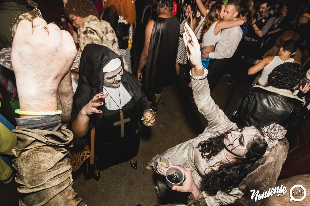 Dr Peter Venkman's Spook Central Halloween Dance Party! Thursday October 31, 2019. Presented by Nonsense ATL at Venkman's, Old Fourth Ward, Atlanta. Kimber was the DJ. Photo by Oh Snap.