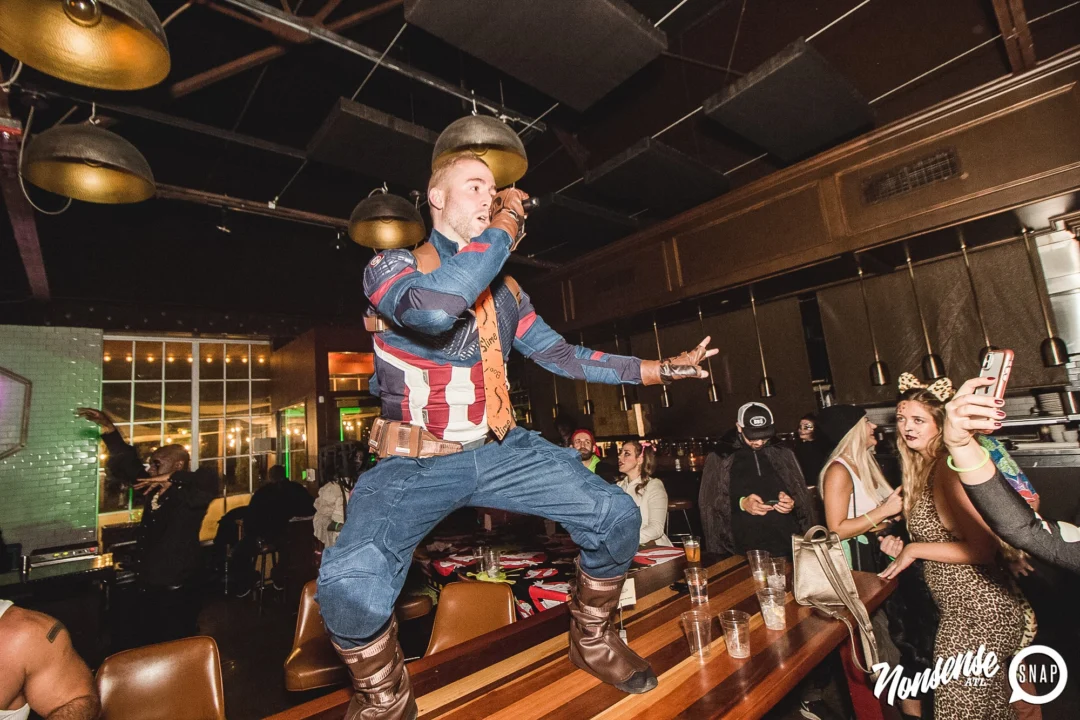 Dr Peter Venkman's Spook Central Halloween Dance Party! Thursday October 31, 2019. Presented by Nonsense ATL at Venkman's, Old Fourth Ward, Atlanta. Kimber was the DJ. Photo by Oh Snap.
