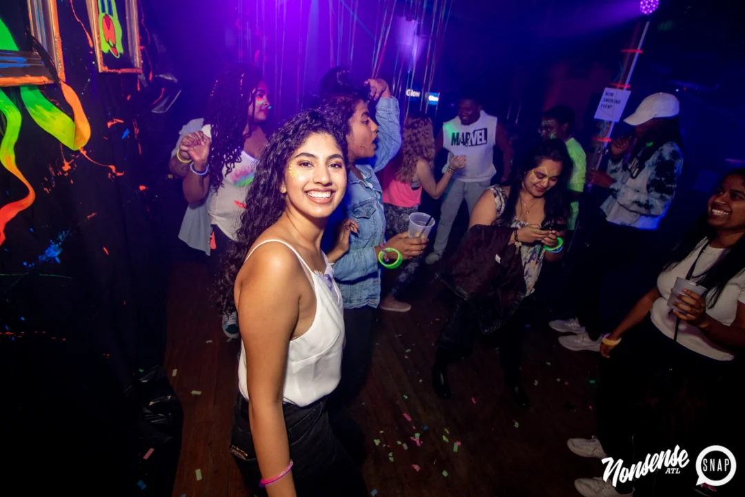 Nonsense GLOW - November 2019. The Basement - East Atlanta. Kimber was the DJ. Special decor by Tad. Photos by Oh Snap
