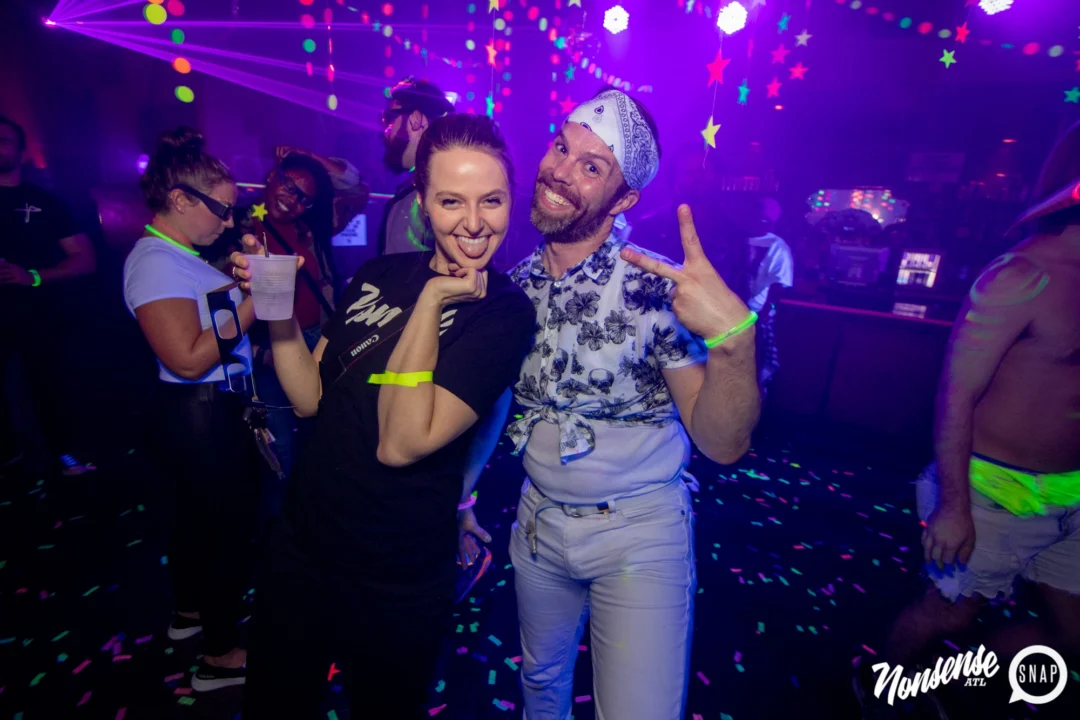 Nonsense GLOW - November 2019. The Basement - East Atlanta. Kimber was the DJ. Special decor by Tad. Photos by Oh Snap