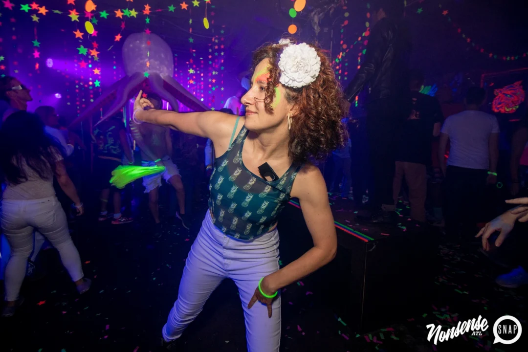 Nonsense GLOW - November 2019. The Basement - East Atlanta. Kimber was the DJ. Special decor by Tad. Photos by Oh Snap