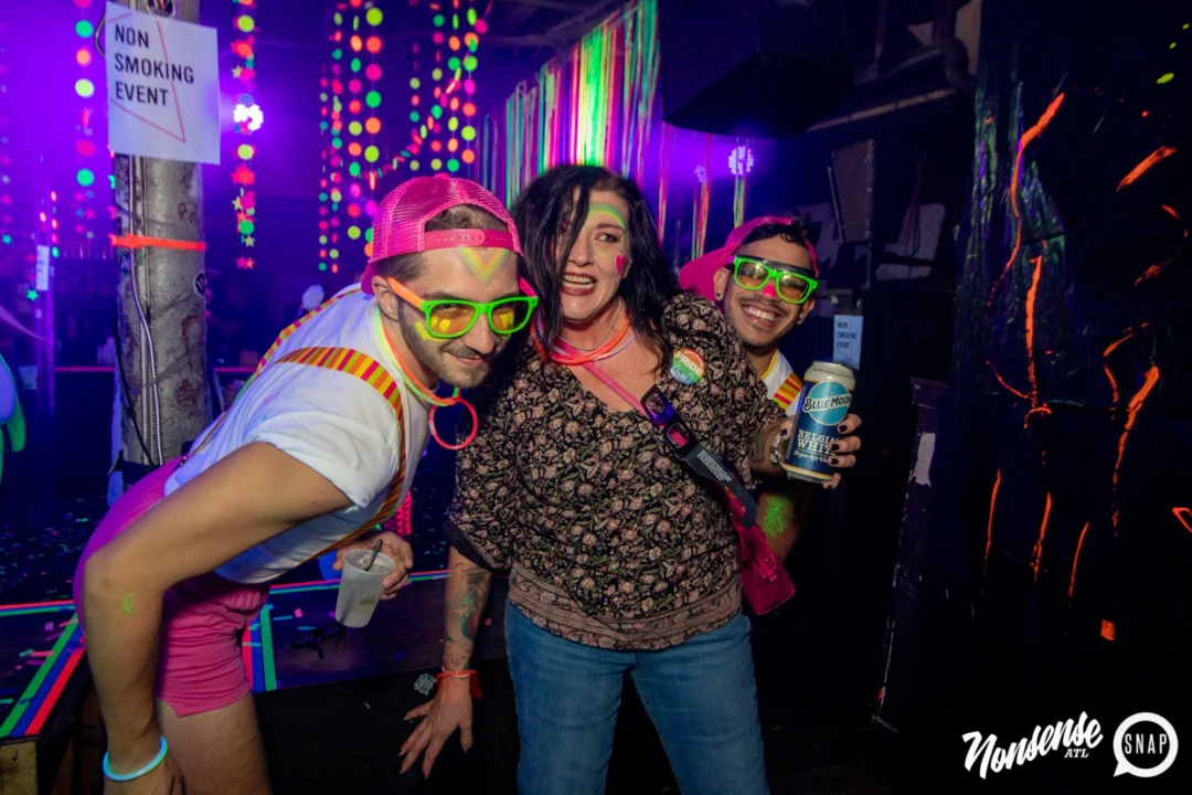 Nonsense GLOW - November 2019. The Basement - East Atlanta. Kimber was the DJ. Special decor by Tad. Photos by Oh Snap