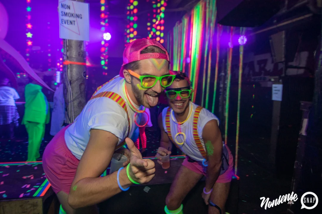Nonsense GLOW - November 2019. The Basement - East Atlanta. Kimber was the DJ. Special decor by Tad. Photos by Oh Snap