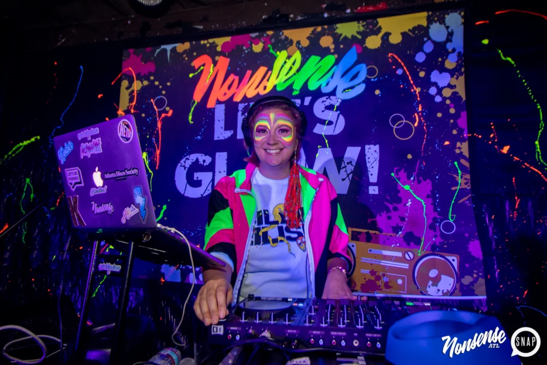 Nonsense GLOW - November 2019. The Basement - East Atlanta. Kimber was the DJ. Special decor by Tad. Photos by Oh Snap