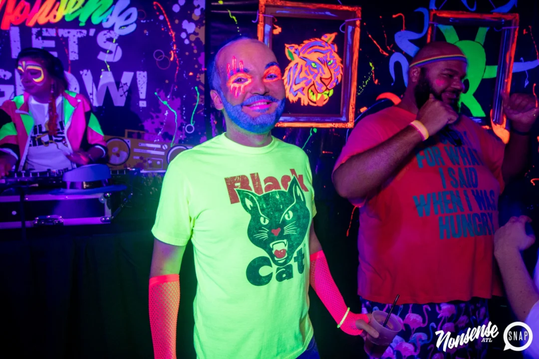 Nonsense GLOW - November 2019. The Basement - East Atlanta. Kimber was the DJ. Special decor by Tad. Photos by Oh Snap