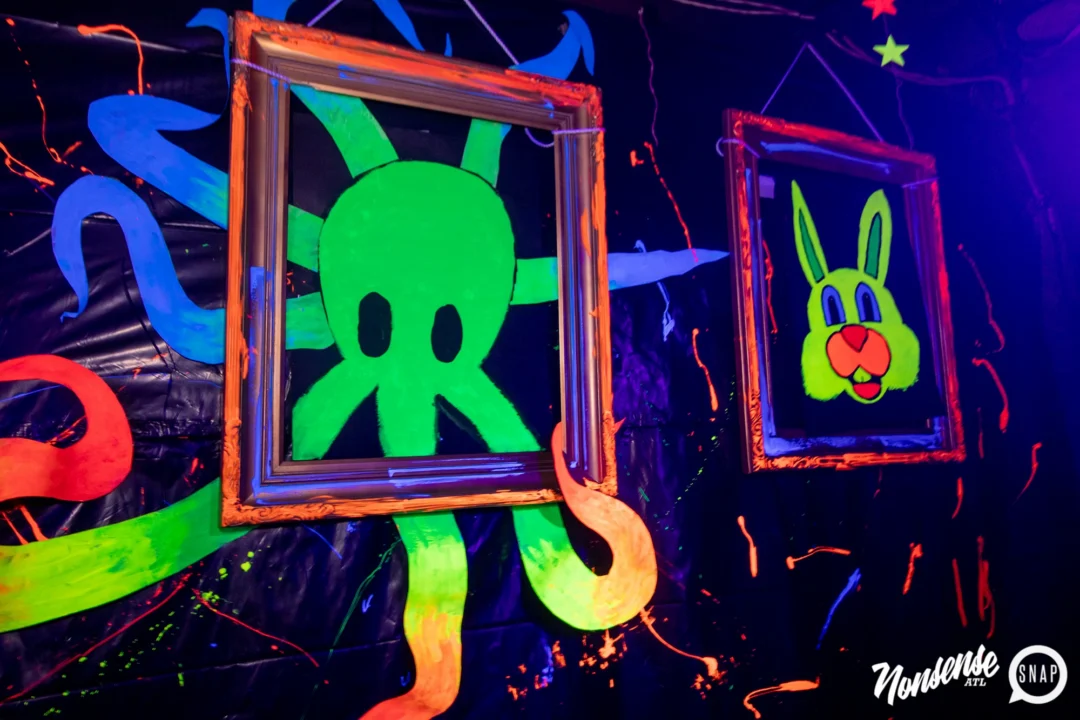 Nonsense GLOW - November 2019. The Basement - East Atlanta. Kimber was the DJ. Special decor by Tad. Photos by Oh Snap