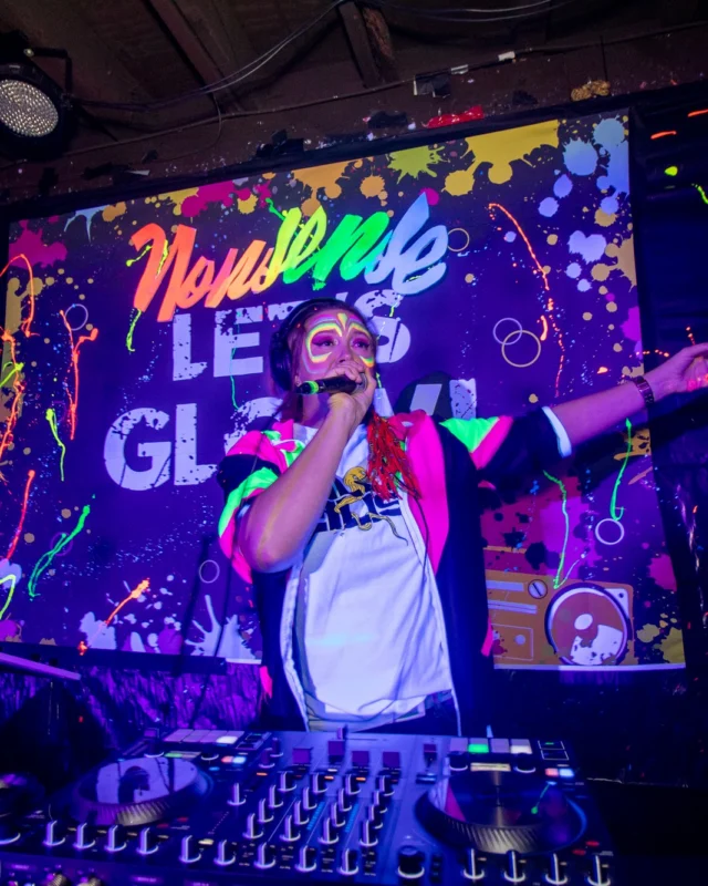 Nonsense GLOW - November 2019. The Basement - East Atlanta. Kimber was the DJ. Special decor by Tad. Photos by Oh Snap