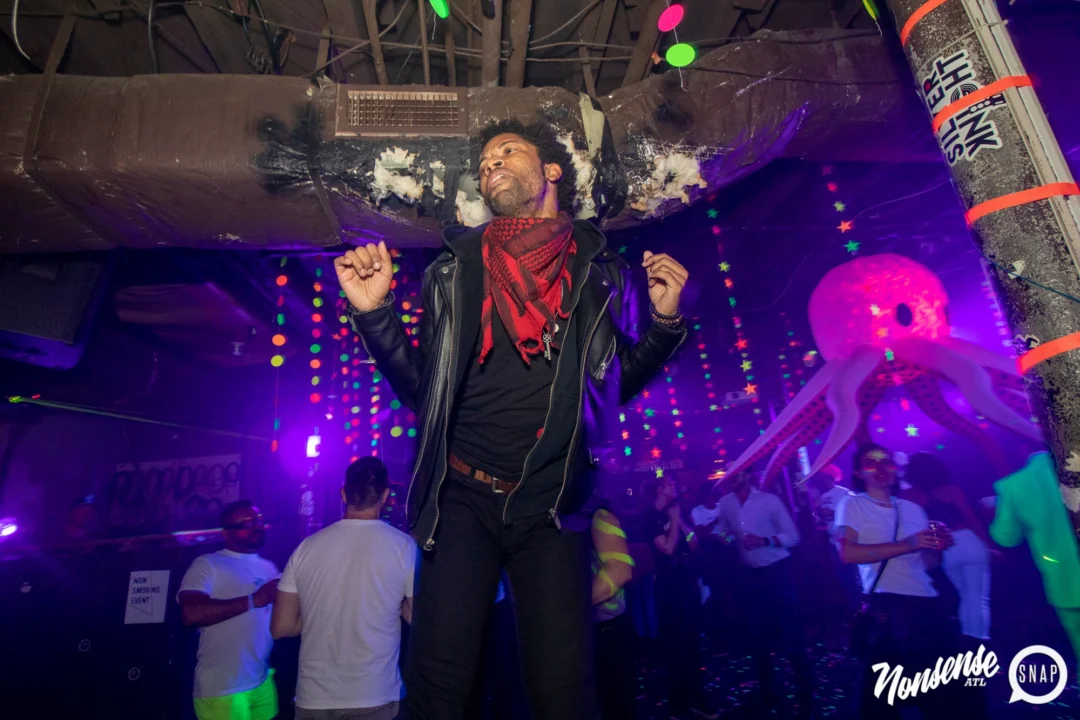 Nonsense GLOW - November 2019. The Basement - East Atlanta. Kimber was the DJ. Special decor by Tad. Photos by Oh Snap
