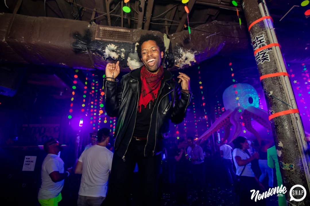 Nonsense GLOW - November 2019. The Basement - East Atlanta. Kimber was the DJ. Special decor by Tad. Photos by Oh Snap