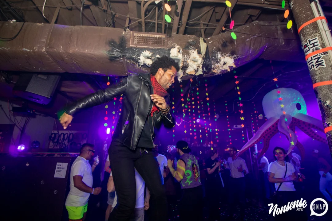 Nonsense GLOW - November 2019. The Basement - East Atlanta. Kimber was the DJ. Special decor by Tad. Photos by Oh Snap