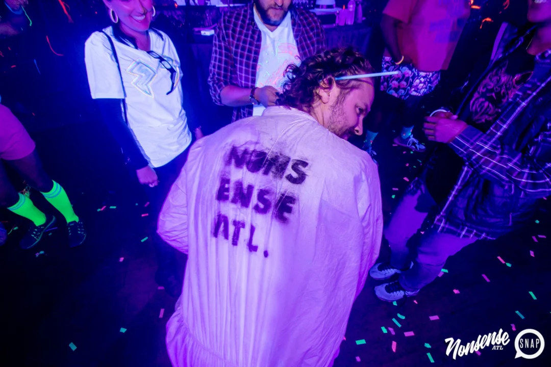 Nonsense GLOW - November 2019. The Basement - East Atlanta. Kimber was the DJ. Special decor by Tad. Photos by Oh Snap