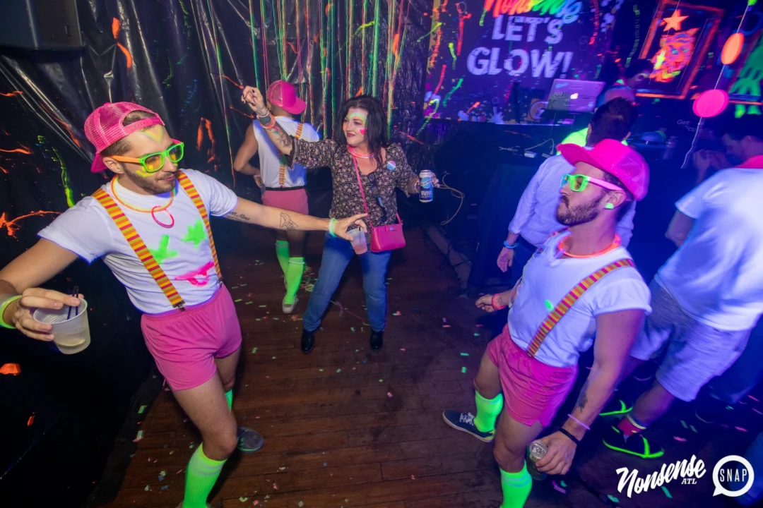 Nonsense GLOW - November 2019. The Basement - East Atlanta. Kimber was the DJ. Special decor by Tad. Photos by Oh Snap