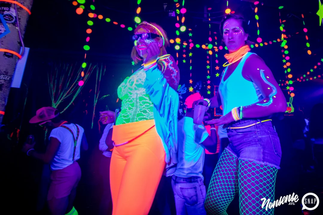 Nonsense GLOW - November 2019. The Basement - East Atlanta. Kimber was the DJ. Special decor by Tad. Photos by Oh Snap