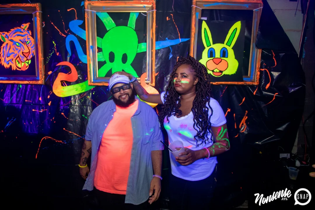Nonsense GLOW - November 2019. The Basement - East Atlanta. Kimber was the DJ. Special decor by Tad. Photos by Oh Snap