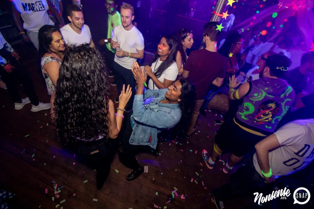 Nonsense GLOW - November 2019. The Basement - East Atlanta. Kimber was the DJ. Special decor by Tad. Photos by Oh Snap
