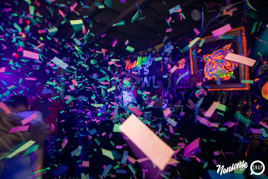 Nonsense GLOW - November 2019. The Basement - East Atlanta. Kimber was the DJ. Special decor by Tad. Photos by Oh Snap
