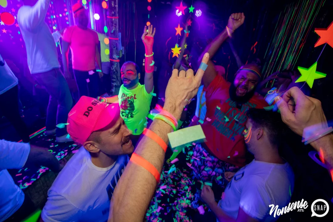 Nonsense GLOW - November 2019. The Basement - East Atlanta. Kimber was the DJ. Special decor by Tad. Photos by Oh Snap