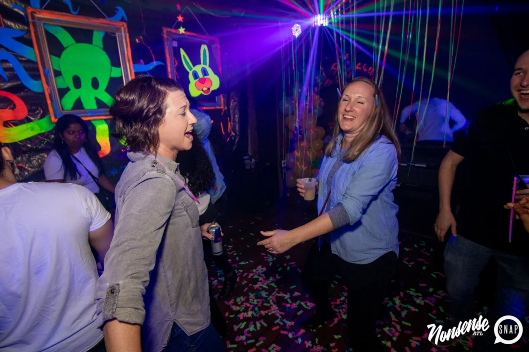 Nonsense GLOW - November 2019. The Basement - East Atlanta. Kimber was the DJ. Special decor by Tad. Photos by Oh Snap