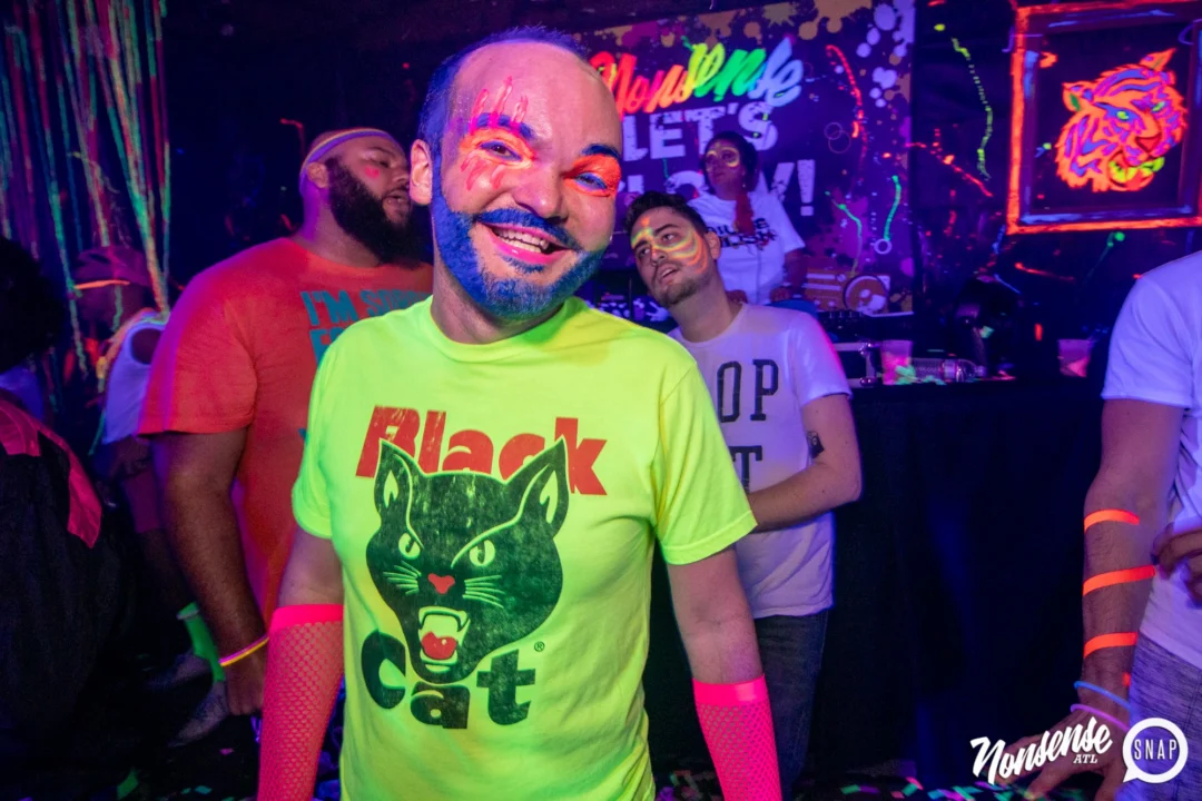 Nonsense GLOW - November 2019. The Basement - East Atlanta. Kimber was the DJ. Special decor by Tad. Photos by Oh Snap