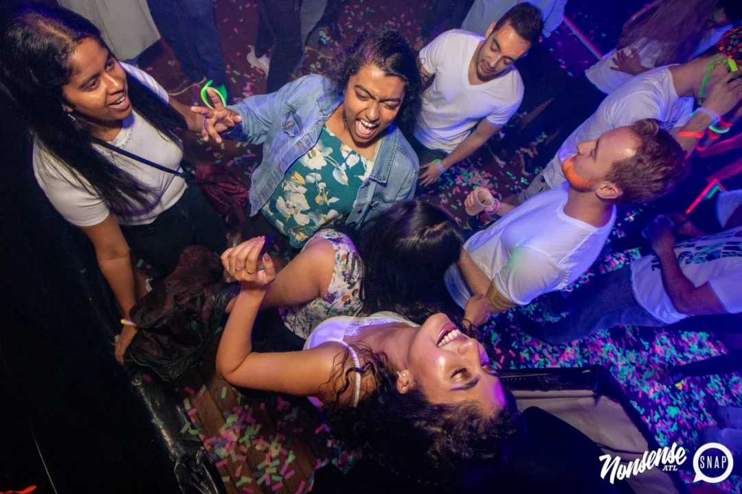 Nonsense GLOW - November 2019. The Basement - East Atlanta. Kimber was the DJ. Special decor by Tad. Photos by Oh Snap