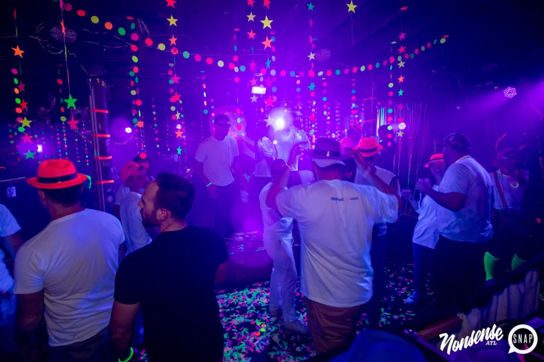 Nonsense GLOW - November 2019. The Basement - East Atlanta. Kimber was the DJ. Special decor by Tad. Photos by Oh Snap