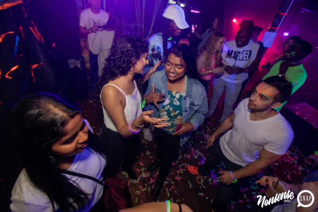Nonsense GLOW - November 2019. The Basement - East Atlanta. Kimber was the DJ. Special decor by Tad. Photos by Oh Snap