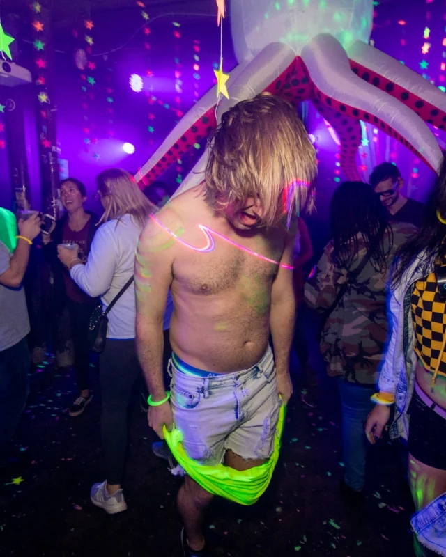 Nonsense GLOW - November 2019. The Basement - East Atlanta. Kimber was the DJ. Special decor by Tad. Photos by Oh Snap