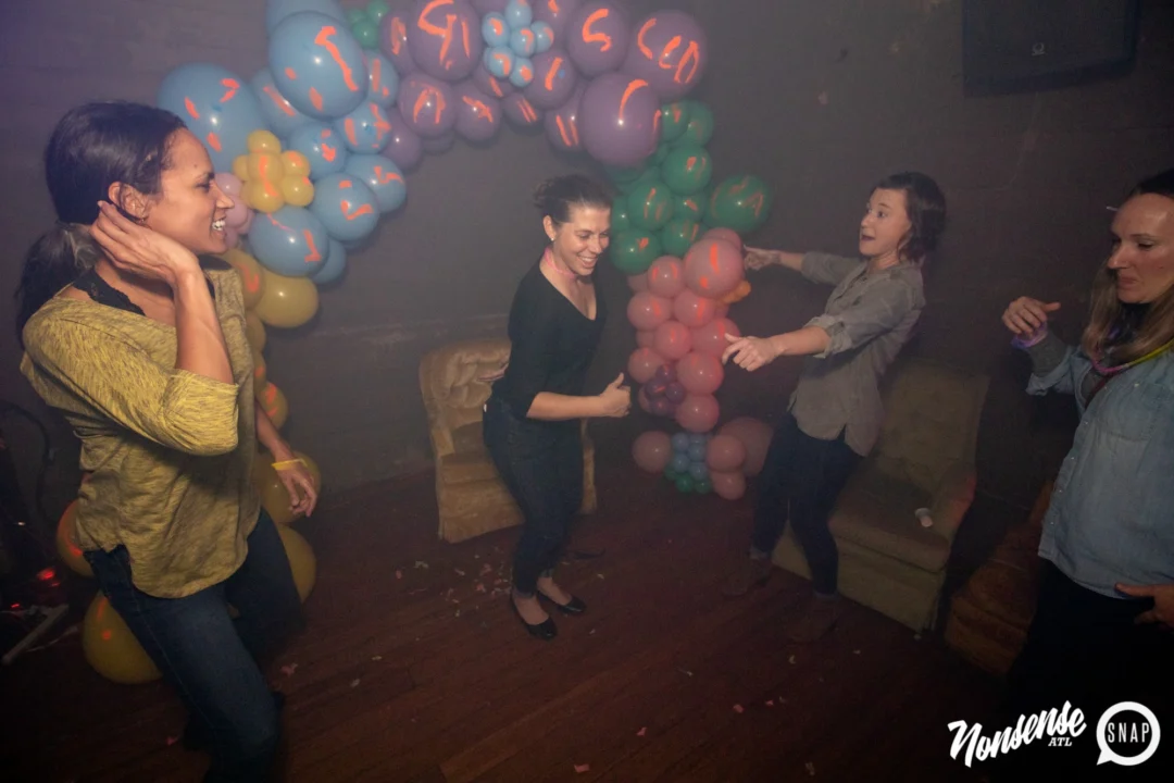 Nonsense GLOW - November 2019. The Basement - East Atlanta. Kimber was the DJ. Special decor by Tad. Photos by Oh Snap