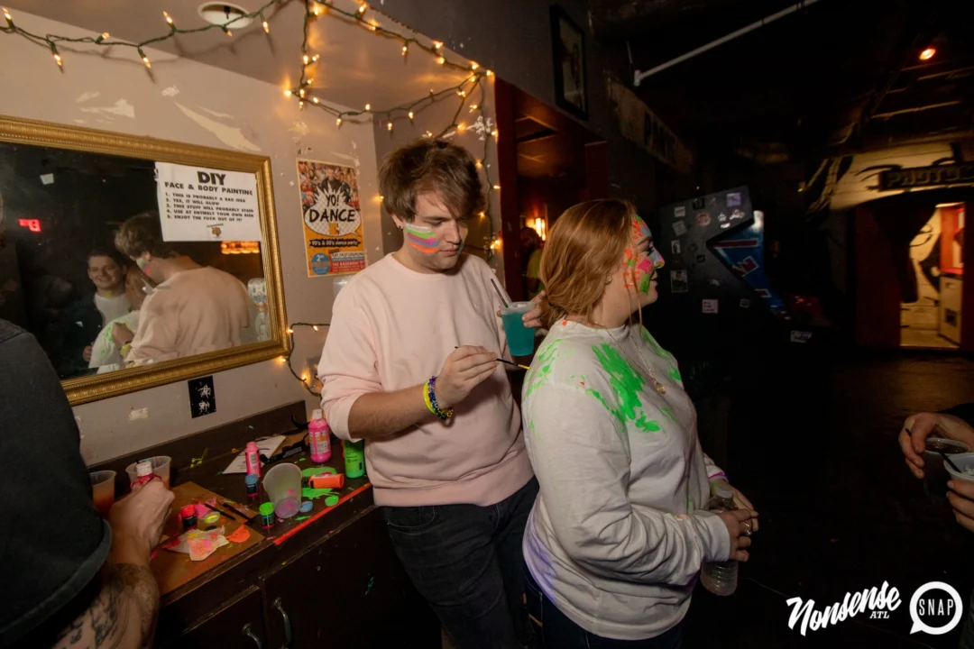 Nonsense GLOW - November 2019. The Basement - East Atlanta. Kimber was the DJ. Special decor by Tad. Photos by Oh Snap