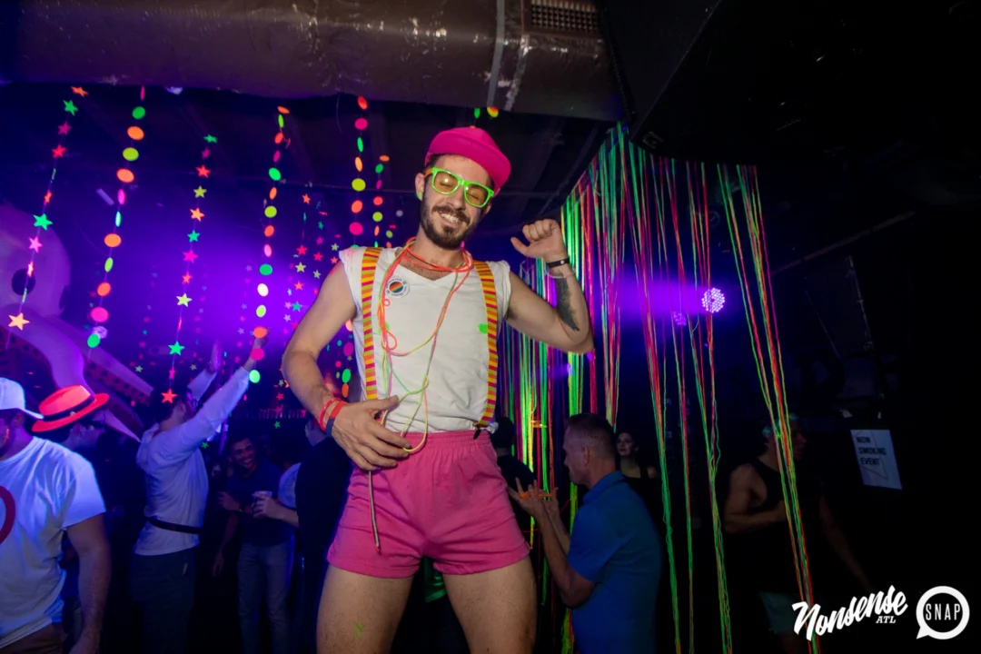 Nonsense GLOW - November 2019. The Basement - East Atlanta. Kimber was the DJ. Special decor by Tad. Photos by Oh Snap
