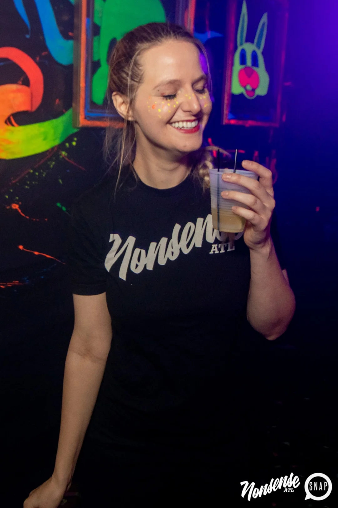 Nonsense GLOW - November 2019. The Basement - East Atlanta. Kimber was the DJ. Special decor by Tad. Photos by Oh Snap