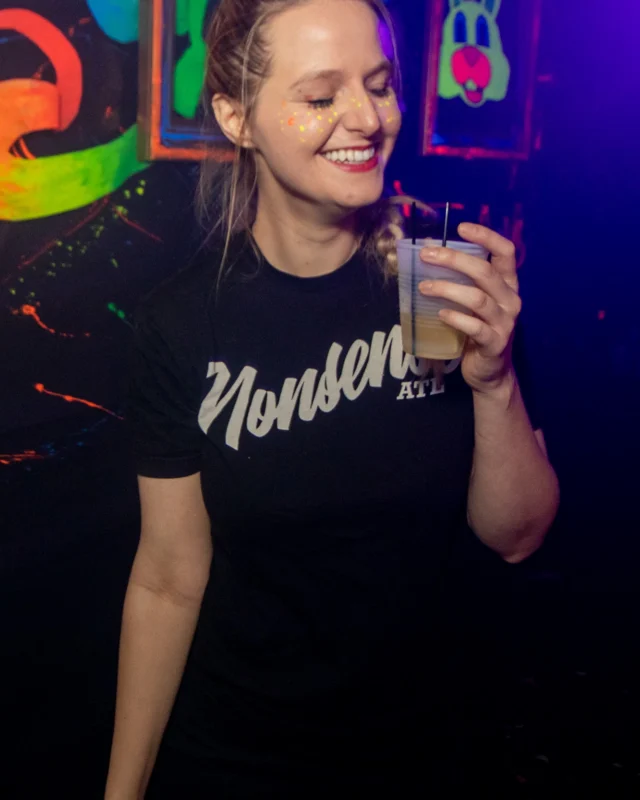 Nonsense GLOW - November 2019. The Basement - East Atlanta. Kimber was the DJ. Special decor by Tad. Photos by Oh Snap