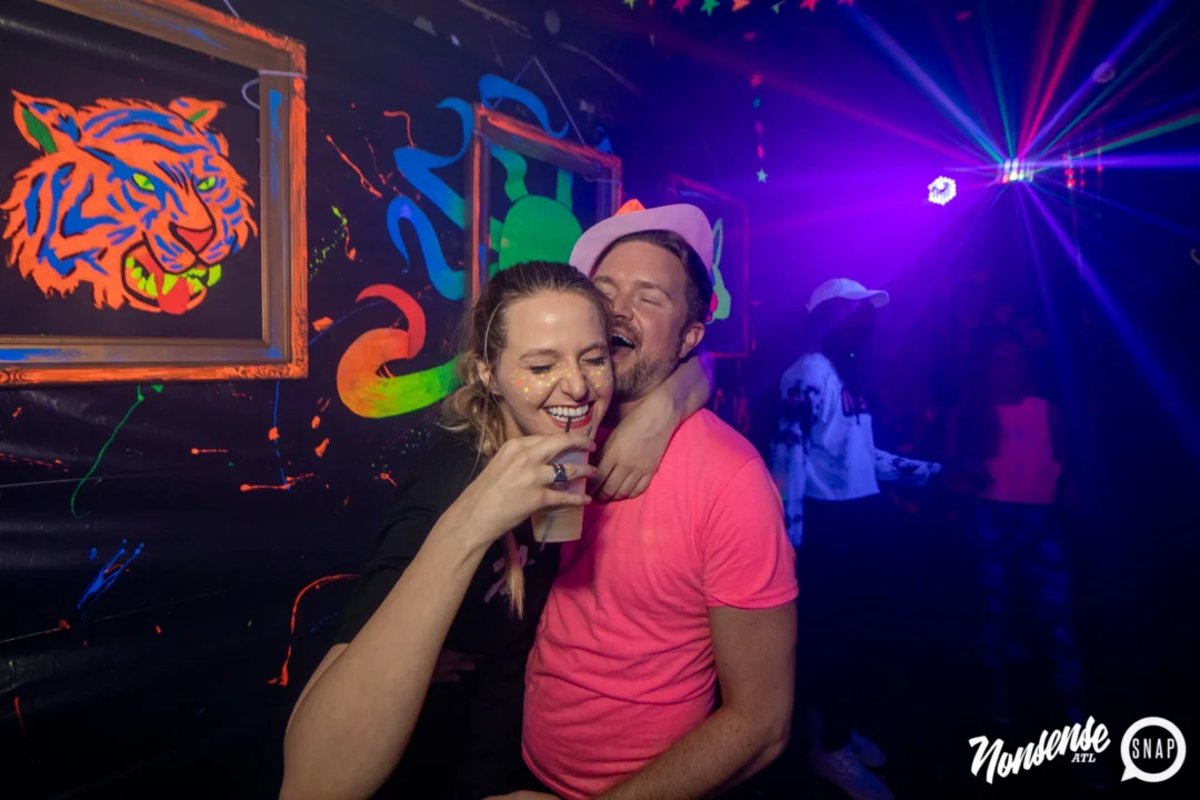 Nonsense GLOW - November 2019. The Basement - East Atlanta. Kimber was the DJ. Special decor by Tad. Photos by Oh Snap