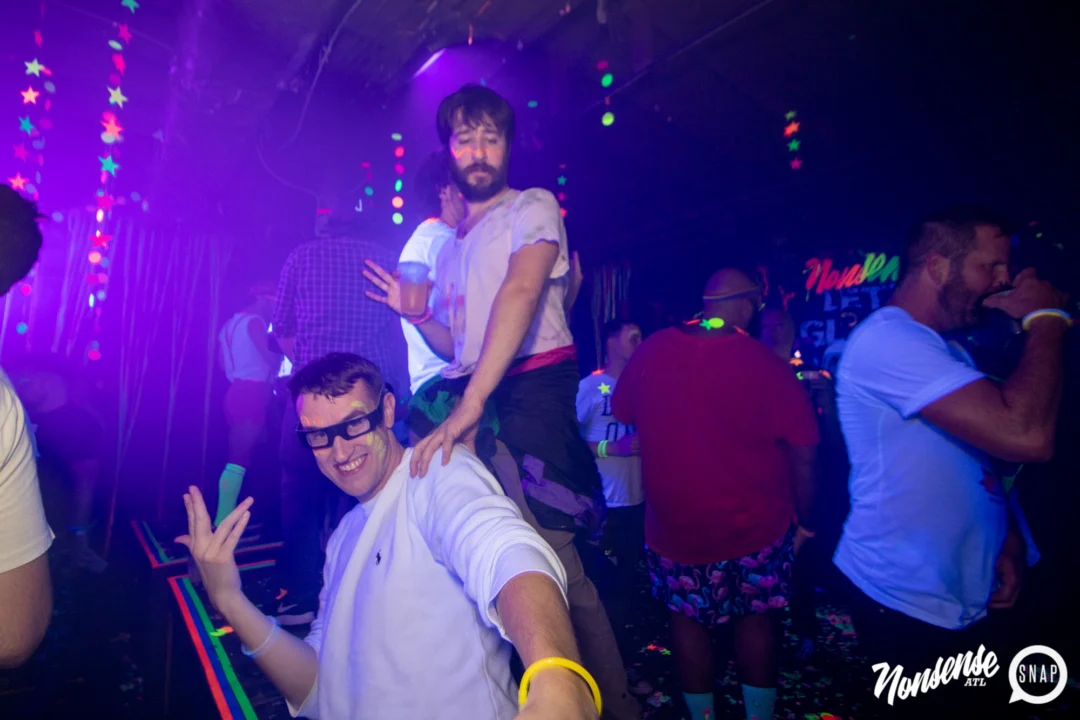 Nonsense GLOW - November 2019. The Basement - East Atlanta. Kimber was the DJ. Special decor by Tad. Photos by Oh Snap
