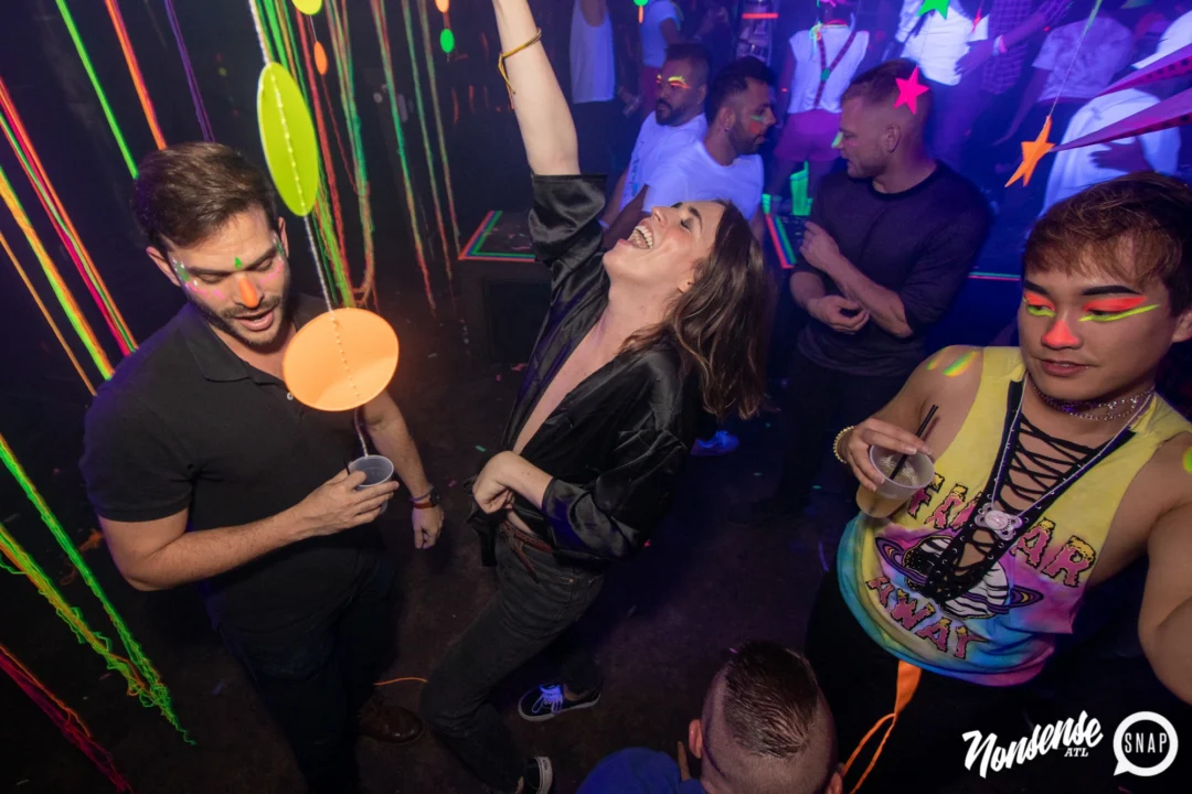 Nonsense GLOW - November 2019. The Basement - East Atlanta. Kimber was the DJ. Special decor by Tad. Photos by Oh Snap