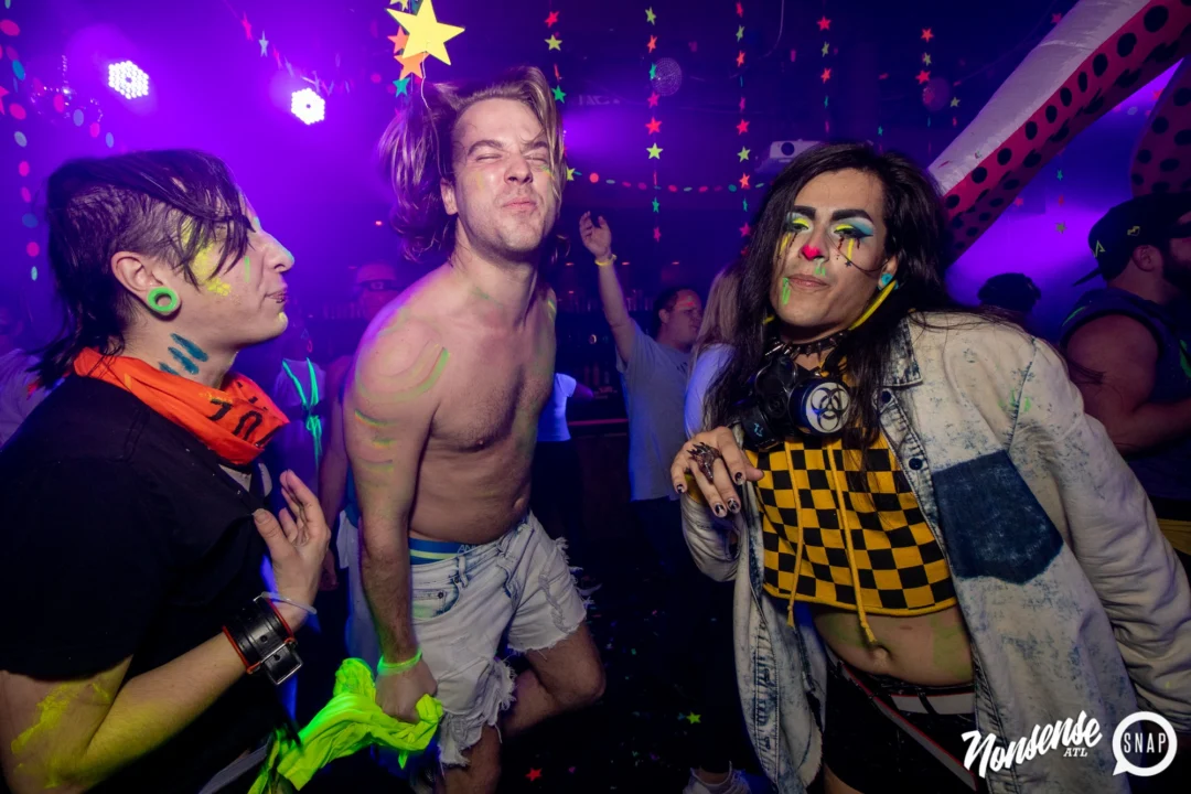 Nonsense GLOW - November 2019. The Basement - East Atlanta. Kimber was the DJ. Special decor by Tad. Photos by Oh Snap