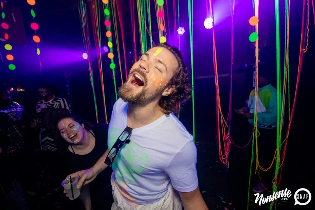 Nonsense GLOW - November 2019. The Basement - East Atlanta. Kimber was the DJ. Special decor by Tad. Photos by Oh Snap