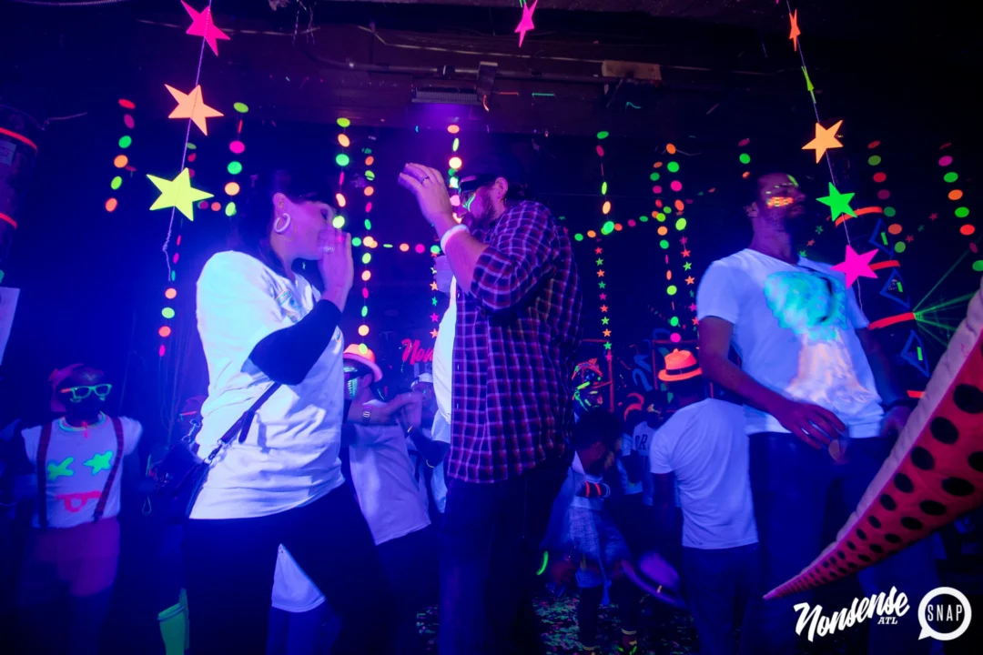 Nonsense GLOW - November 2019. The Basement - East Atlanta. Kimber was the DJ. Special decor by Tad. Photos by Oh Snap