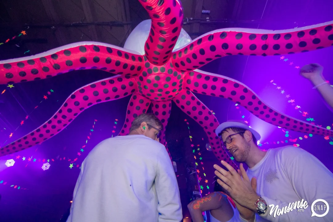 Nonsense GLOW - November 2019. The Basement - East Atlanta. Kimber was the DJ. Special decor by Tad. Photos by Oh Snap