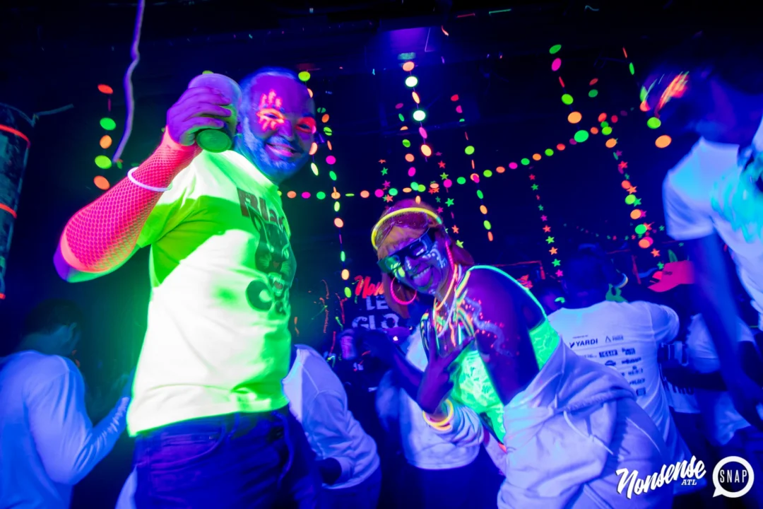 Nonsense GLOW - November 2019. The Basement - East Atlanta. Kimber was the DJ. Special decor by Tad. Photos by Oh Snap