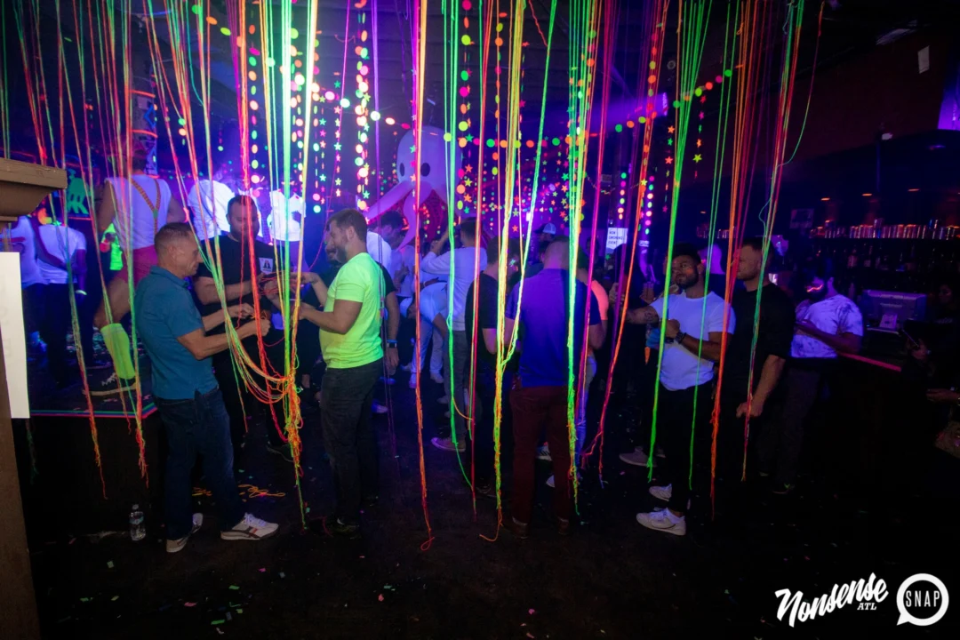 Nonsense GLOW - November 2019. The Basement - East Atlanta. Kimber was the DJ. Special decor by Tad. Photos by Oh Snap