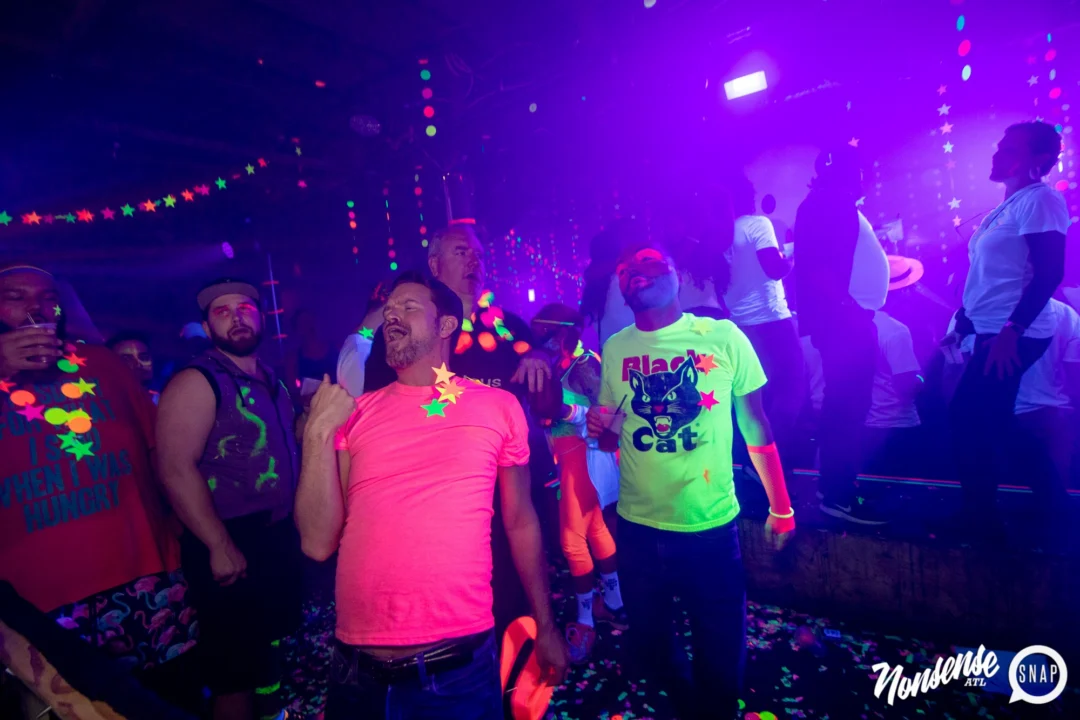 Nonsense GLOW - November 2019. The Basement - East Atlanta. Kimber was the DJ. Special decor by Tad. Photos by Oh Snap