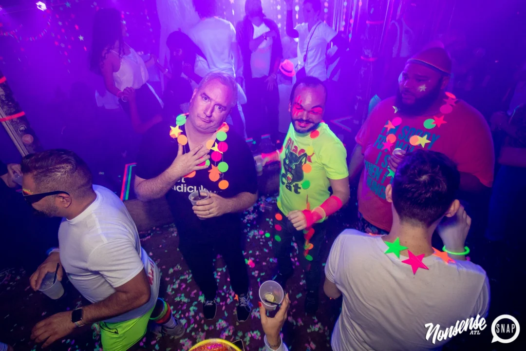 Nonsense GLOW - November 2019. The Basement - East Atlanta. Kimber was the DJ. Special decor by Tad. Photos by Oh Snap