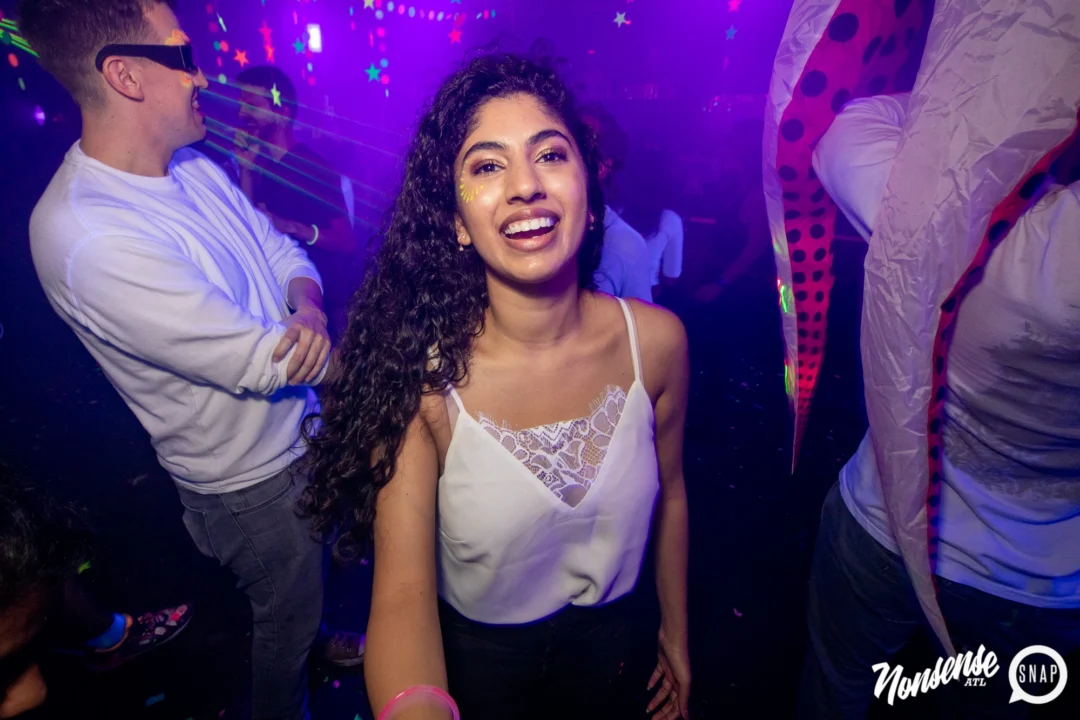 Nonsense GLOW - November 2019. The Basement - East Atlanta. Kimber was the DJ. Special decor by Tad. Photos by Oh Snap