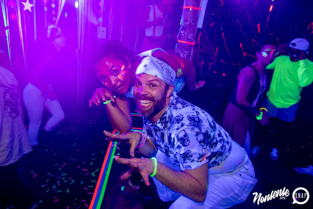 Nonsense GLOW - November 2019. The Basement - East Atlanta. Kimber was the DJ. Special decor by Tad. Photos by Oh Snap