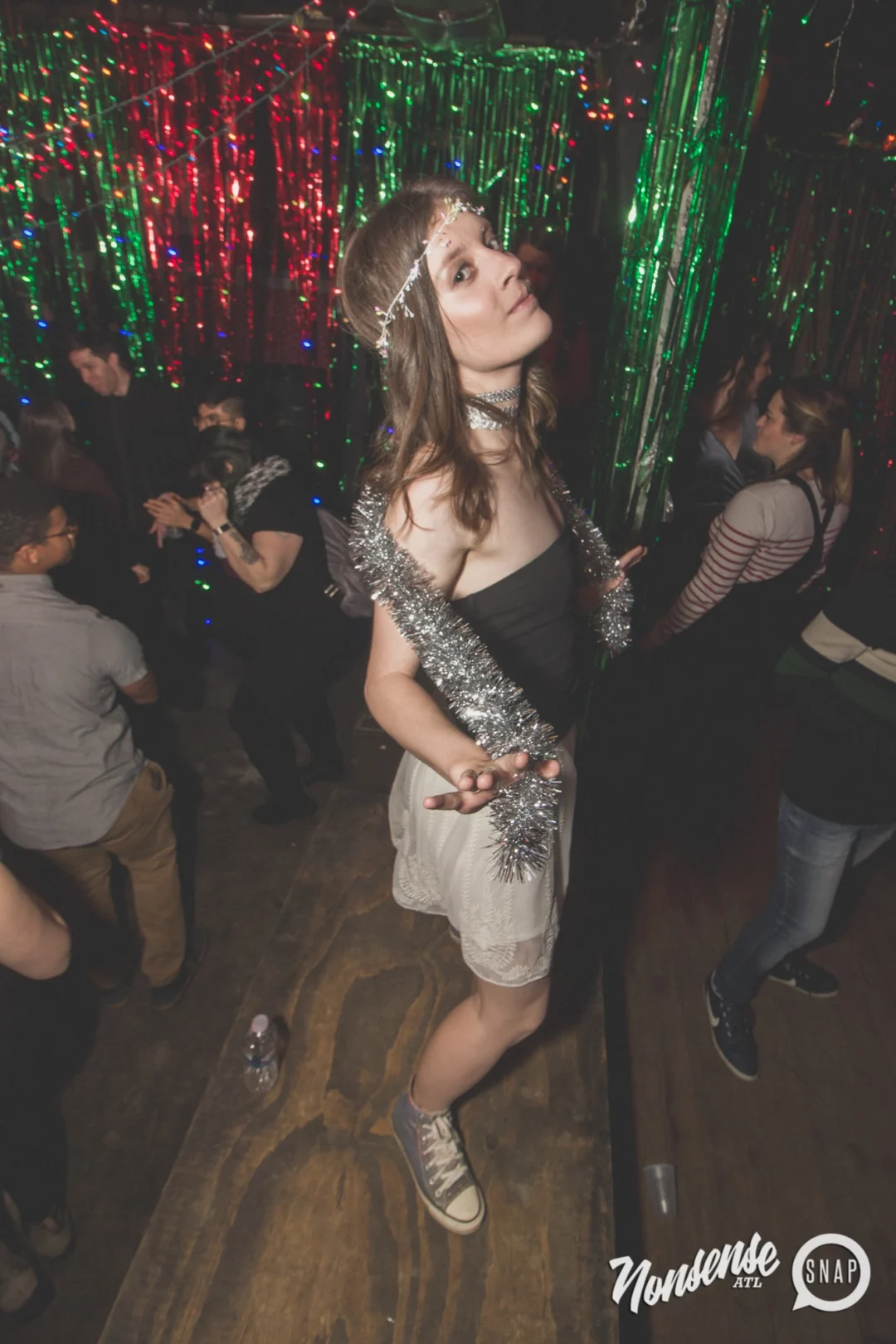 Nonsense Holiday Dance Party Spectacular 2019 at The Basement! Friday December 20, 2019. Santa! Krampus! Kimber! ALL OF THE LIGHTS! Photo by Oh Snap!