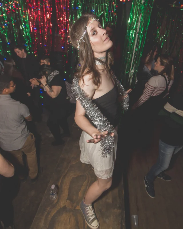 Nonsense Holiday Dance Party Spectacular 2019 at The Basement! Friday December 20, 2019. Santa! Krampus! Kimber! ALL OF THE LIGHTS! Photo by Oh Snap!