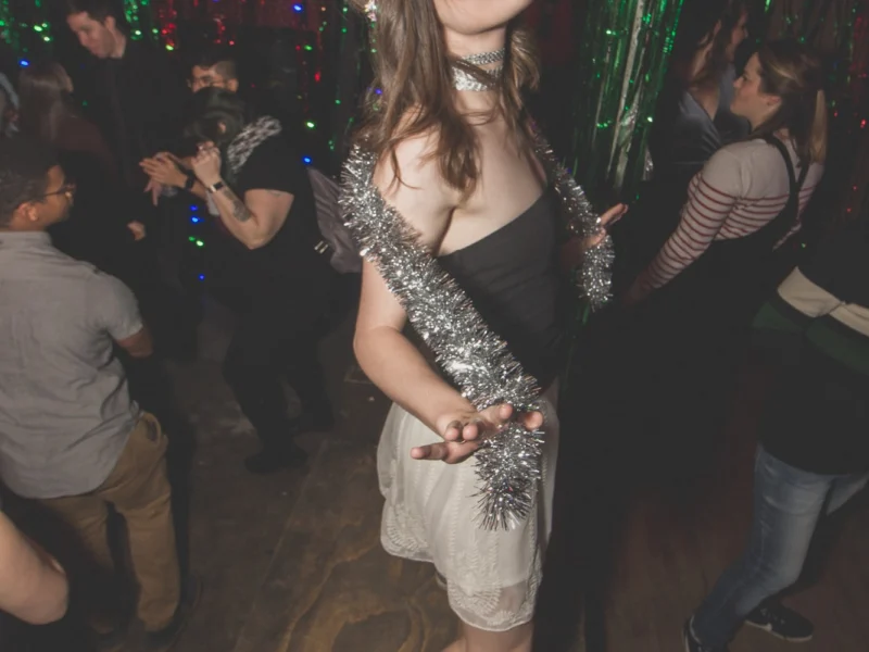 Nonsense Holiday Dance Party Spectacular 2019 at The Basement! Friday December 20, 2019. Santa! Krampus! Kimber! ALL OF THE LIGHTS! Photo by Oh Snap!