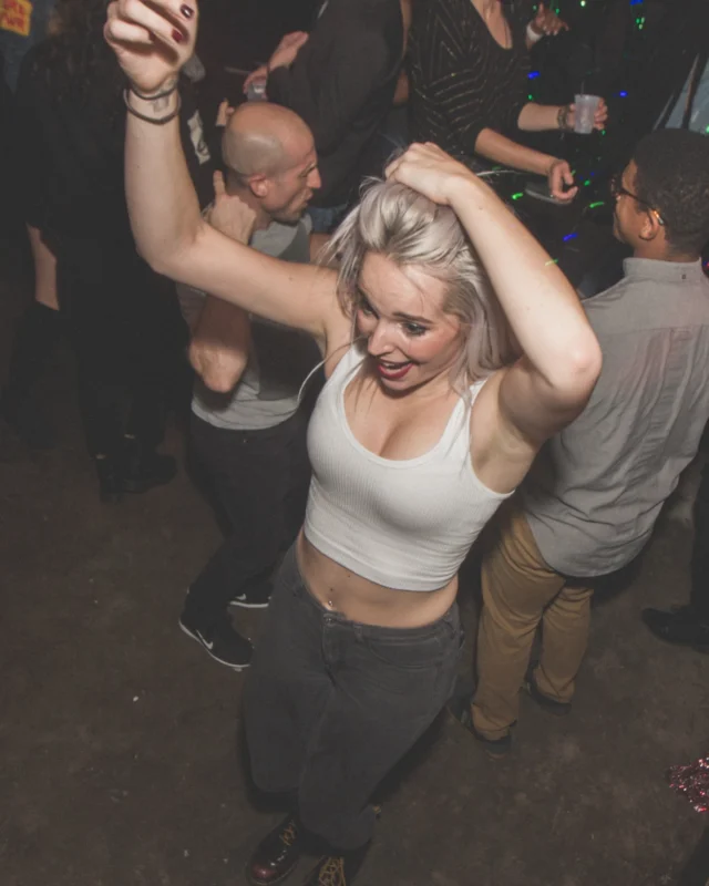Nonsense Holiday Dance Party Spectacular 2019 at The Basement! Friday December 20, 2019. Santa! Krampus! Kimber! ALL OF THE LIGHTS! Photo by Oh Snap!